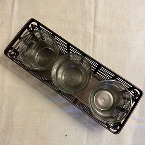 NIB Partylite Garden Basket Votive Holder Set